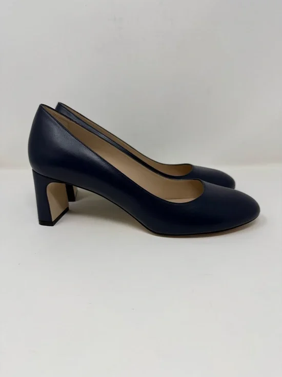 New Stuart Weitzman Babette Pump Blue Leather Sz 9 - Picture 3 of 15
